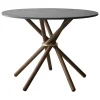 Eberhart Furniture Tische-Hector Esstisch, 105 cm, Beton dunkel – Eiche dunkel