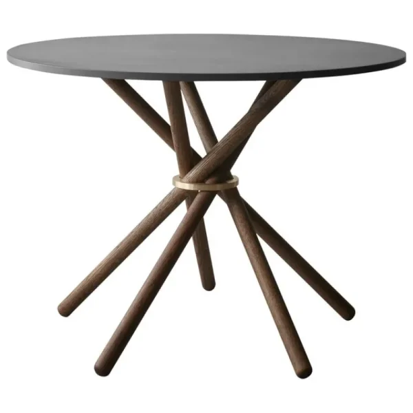 Eberhart Furniture Tische-Hector Esstisch, 105 cm, Beton dunkel – Eiche dunkel