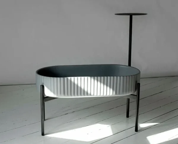Elementa Indoor-gardening^Klorofyll Pflanzgefäß mit Ständer, oval, Grau