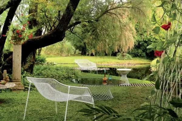 Emu Terrassenmöbel^Heaven Couchtisch, 50 cm, weiß matt, Glasplatte