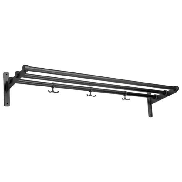 Essem Design Garderoben Und Kleiderbügel^Nostalgi Hutablage/Schuhregal, 100 cm, Eiche schwarz gebeizt - S