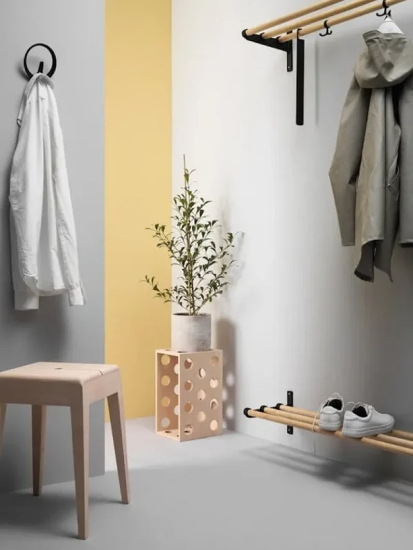 Essem Design Garderoben Und Kleiderbügel^Nostalgi Hutablage/Schuhregal, 100 cm, Eiche schwarz gebeizt - S