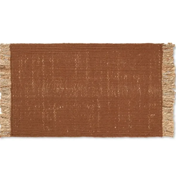 ferm LIVING Teppiche Und Läufer^Block Matte, 80 × 50 cm, Ziegelrot - Natur