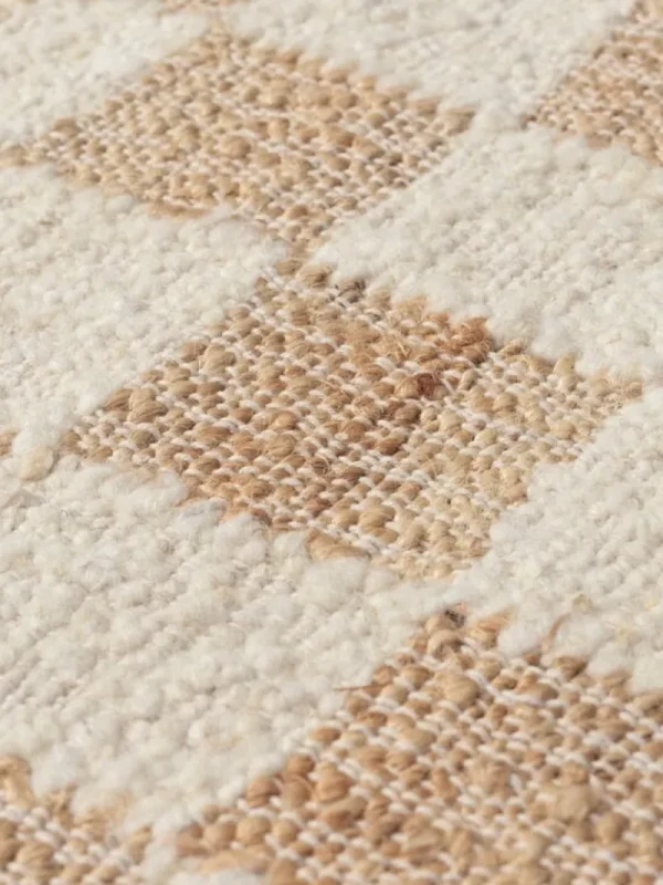 ferm LIVING Teppiche Und Läufer^Check Wool Jute Läufer, 70 x 180 cm, natur - naturweiß
