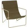 ferm LIVING Terrassenmöbel | Sitzgelegenheiten^Desert Loungesessel, Kaschmirbeige – Olivgrün