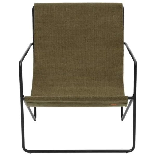 ferm LIVING Terrassenmöbel | Sitzgelegenheiten^Desert Loungesessel, Schwarz – Olivgrün