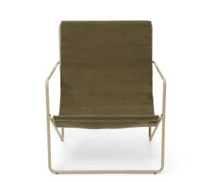 ferm LIVING Terrassenmöbel | Sitzgelegenheiten^Desert Loungesessel, Kaschmirbeige – Olivgrün