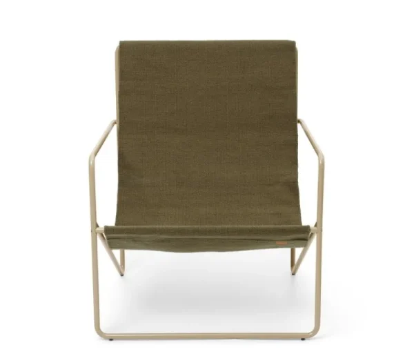 ferm LIVING Terrassenmöbel | Sitzgelegenheiten^Desert Loungesessel, Kaschmirbeige – Olivgrün