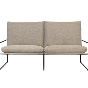 ferm LIVING Terrassenmöbel^Desert 2-Sitzer-Sofa, Schwarz - dunkles Sandbeige, Dolce