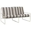 ferm LIVING Terrassenmöbel^Desert 2-Sitzer-Sofa, Kaschmir - Schokoladenbraun, gestreift