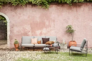 ferm LIVING Terrassenmöbel | Sitzgelegenheiten^Desert 1-Sitzer, Schwarz - dunkles Sandbeige, Dolce