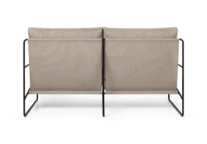 ferm LIVING Terrassenmöbel^Desert 2-Sitzer-Sofa, Schwarz - dunkles Sandbeige, Dolce