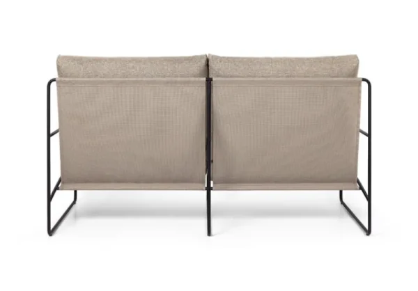 ferm LIVING Terrassenmöbel^Desert 2-Sitzer-Sofa, Schwarz - dunkles Sandbeige, Dolce