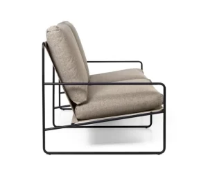 ferm LIVING Terrassenmöbel^Desert 2-Sitzer-Sofa, Schwarz - dunkles Sandbeige, Dolce