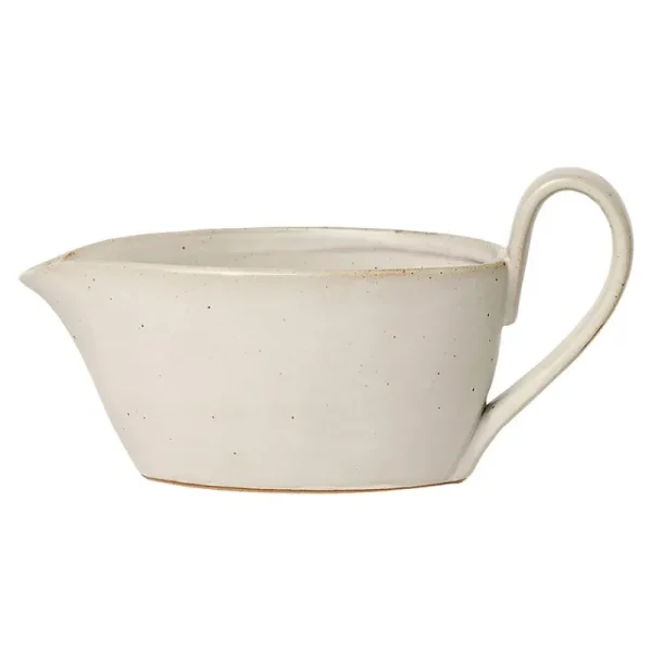 ferm LIVING Geschirr^Flow Sauciere, Cremeweiß Gesprenkelt
