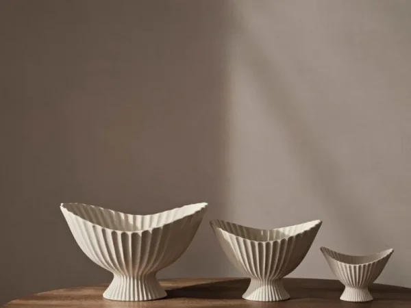 ferm LIVING Geschirr | Dekorationsgegenstände^Fountain Schale, 19 cm, Cremeweiß