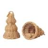 ferm LIVING Weihnachtsdekoration^Geflochtene Weihnachtsglocken, 2er-Set, Naturrattan