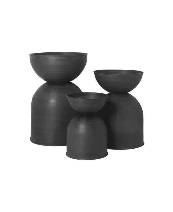 ferm LIVING Garten^Hourglass Topf, M, schwarz