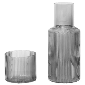 ferm LIVING Karaffen Und Krüge^Karaffenset Ripple, klein, rauchgrau