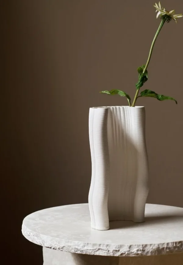 Georg Jensen Vasen-ferm LIVING Moiré Vase, Cremeweiß