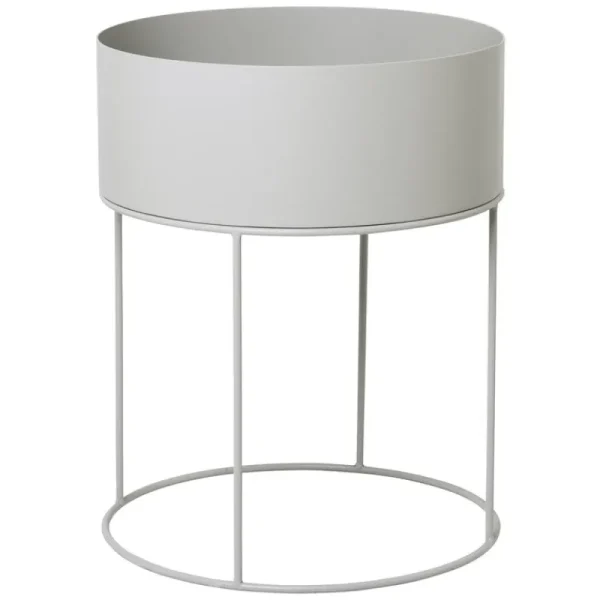 ferm LIVING Garten^Plant Box, rund, hellgrau