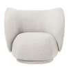 Fritz Hansen Sitzgelegenheiten-ferm LIVING Rico Loungesessel, Cremeweiß - Bouclé