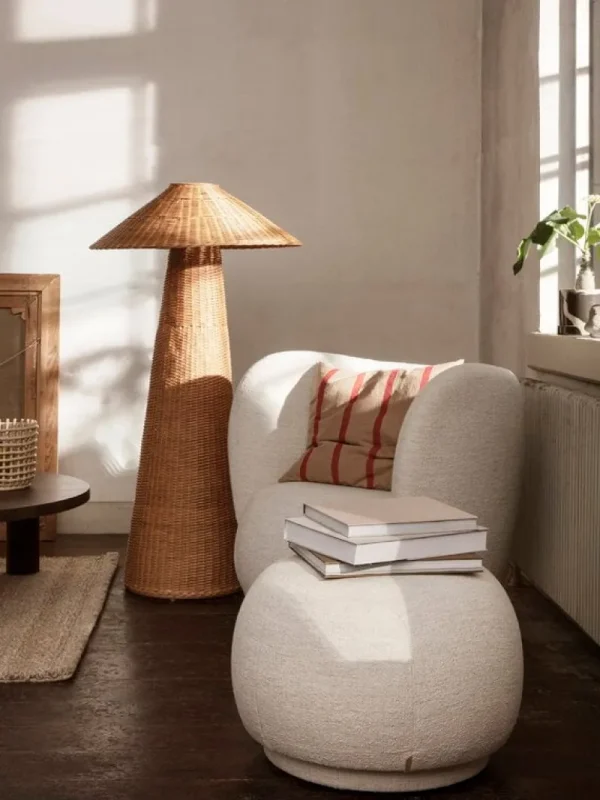 Fritz Hansen Sitzgelegenheiten-ferm LIVING Rico Loungesessel, Cremeweiß - Bouclé