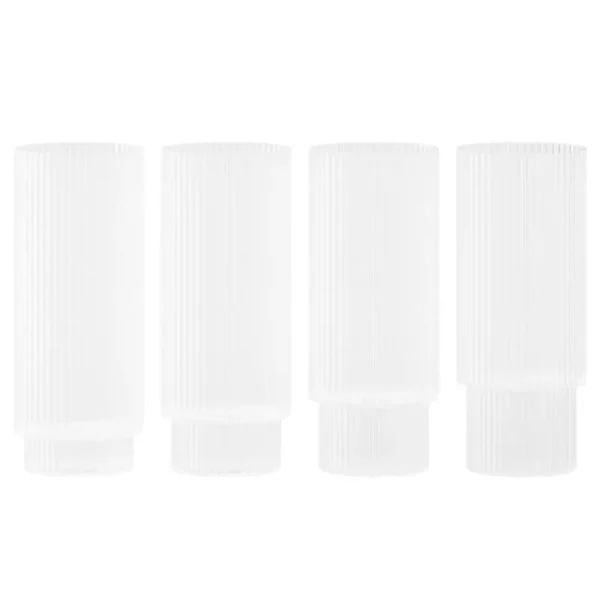 ferm LIVING Gläser Und Tassen^Ripple Longdrinkgläser, 4 Stück, satiniert