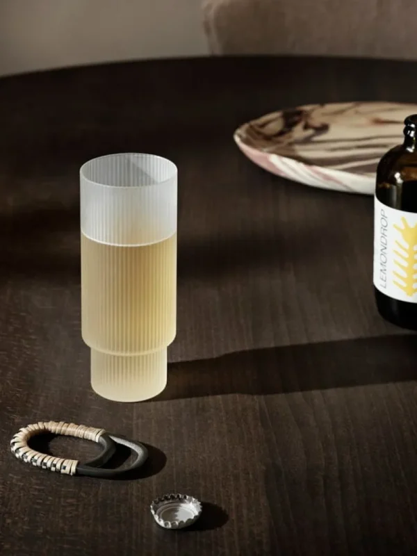 ferm LIVING Gläser Und Tassen^Ripple Longdrinkgläser, 4 Stück, satiniert
