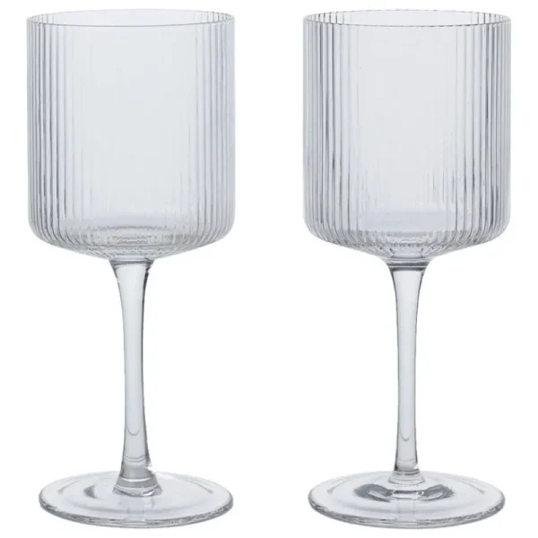 ferm LIVING Gläser Und Tassen | Küchenutensilien^Ripple Weißweingläser, 2er-Set, klar