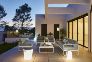 Fermob Terrassenmöbel^Bellevie Sessel, Kaktusgün – Flanellgrau