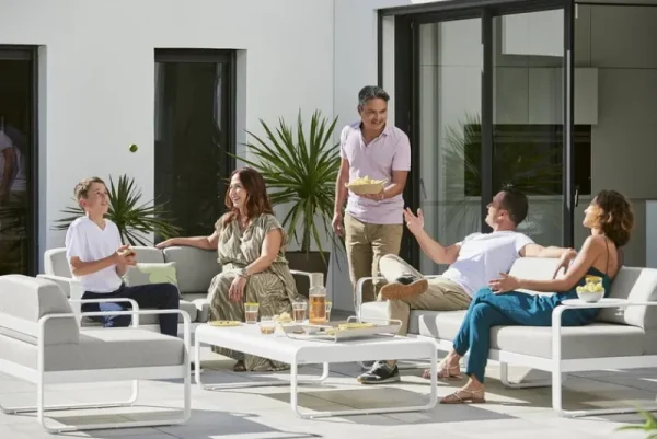 Fermob Terrassenmöbel^Bellevie Sessel, Kaktusgün – Flanellgrau
