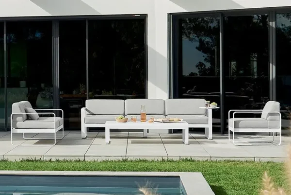 Fermob Terrassenmöbel^Bellevie Sessel, Kaktusgün – Flanellgrau