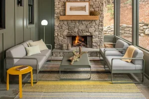 Fermob Terrassenmöbel^Bellevie Sessel, Kaktusgün – Flanellgrau