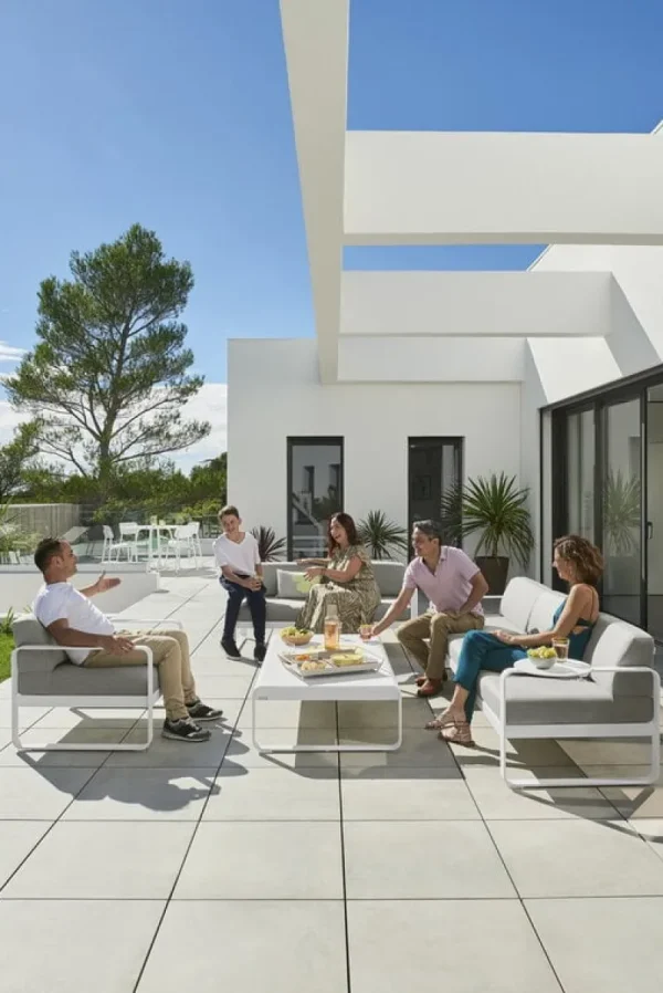 Fermob Terrassenmöbel^Bellevie Sessel, Kaktusgün – Flanellgrau