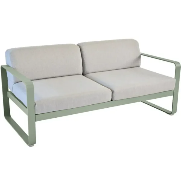 Fermob Terrassenmöbel^Bellevie 2-Sitzer-Sofa, Kaktusgrün – Flanellgrau