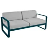 Fermob Terrassenmöbel^Bellevie 2-Sitzer-Sofa, Acapulcoblau - Flanellgrau