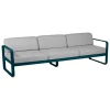 Fermob Terrassenmöbel^Bellevie 3-Sitzer-Sofa, Acapulcoblau - Flanellgrau