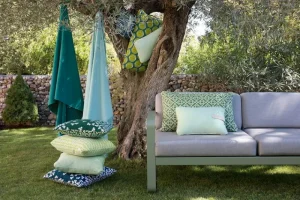 Fermob Terrassenmöbel^Bellevie 2-Sitzer-Sofa, Kaktusgrün – Flanellgrau