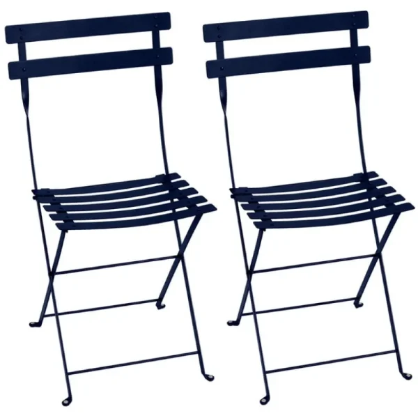 Fermob Terrassenmöbel^Bistro Metallstuhl, 2 Stück, Tiefblau