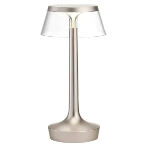 Flos Tischlampen | Tragbare Lampen-Bon Jour Unplugged Tischleuchte, Chrom Matt, Transparent