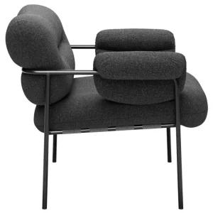 GUBI Sitzgelegenheiten-Fogia Bollo Loungesessel, Main Line Flax 28 - Schwarz