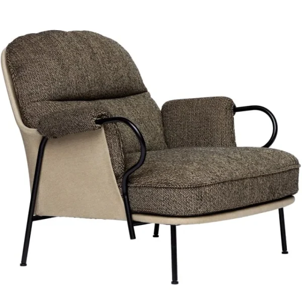 HAY Sitzgelegenheiten-Fogia Lyra Sessel, schwarzer Stahl - Braun Kvadrat Safire 0001