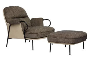 HAY Sitzgelegenheiten-Fogia Lyra Sessel, schwarzer Stahl - Braun Kvadrat Safire 0001