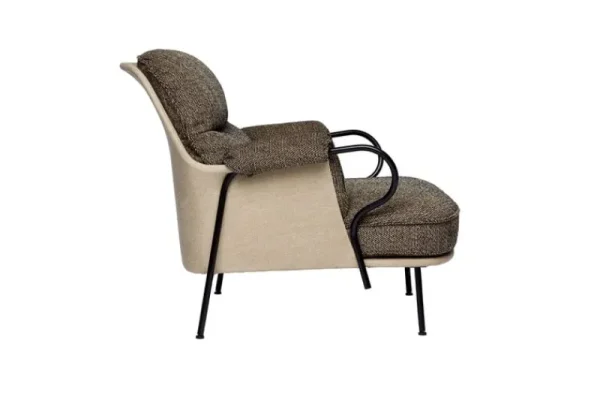 HAY Sitzgelegenheiten-Fogia Lyra Sessel, schwarzer Stahl - Braun Kvadrat Safire 0001