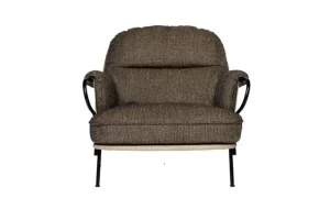 HAY Sitzgelegenheiten-Fogia Lyra Sessel, schwarzer Stahl - Braun Kvadrat Safire 0001