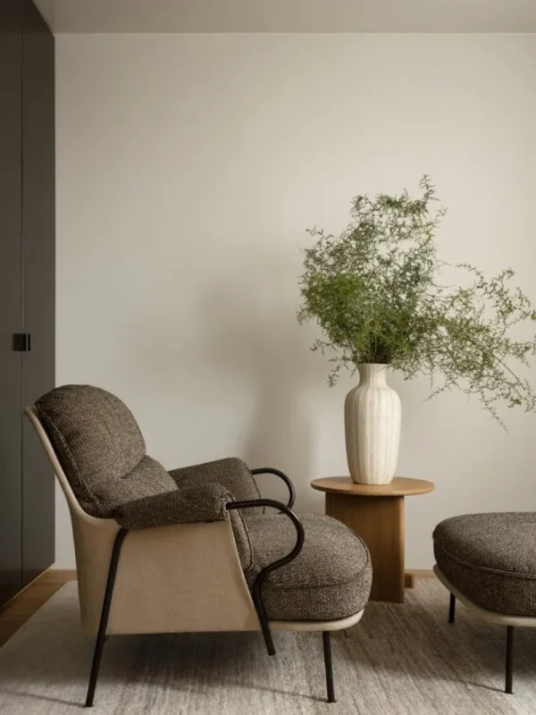 HAY Sitzgelegenheiten-Fogia Lyra Sessel, schwarzer Stahl - Braun Kvadrat Safire 0001