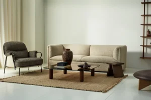 HAY Sitzgelegenheiten-Fogia Lyra Sessel, schwarzer Stahl - Braun Kvadrat Safire 0001