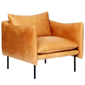 Vitra Sitzgelegenheiten-Fogia Tiki Sessel, groß, schwarzer Stahl - cognacbraunes leder