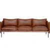 Fogia Sofas Und Liegen-Tiki 3-Sitzer-Sofa, schwarzer Stahl - Rangers-Vintageleder